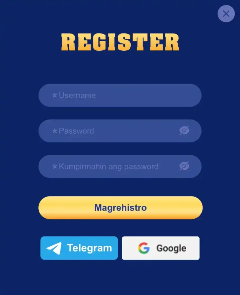 JL86 register page interface for new users creating account to access online casino platform